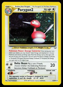 Porygon2 12/64 Holo Rare Neo Revelation Pokemon Card - Image 1
