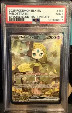 Pokemon TCG Meloetta-EX Sir Black Bolt Card 167/086 PSA 9 - Image 1
