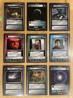 Star Trek CCG: First Edition Black Border Premiere - Nine Card Rare Lot - Image 1