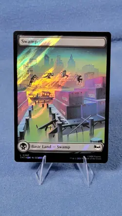 Surge Foil TMNT Full Art Swamp Land Magic the Gathering Mtg 307 NM C - Image 2