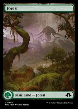 4x (308) Forest - FOIL - FULL ART Land MTG Modern Horizons 3 NM Magic Foil - Image 1