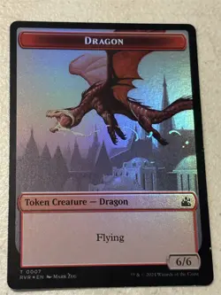 mtg foil token Saproling // Dragon, 0012//0007, Ravnica Remastered, unplayed - Image 2