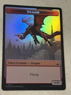 mtg foil token Dragon // Spirit, 0007//0018, Ravnica Remastered, unplayed - Image 2