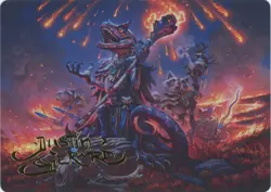 Valley Flamecaller - Art Series Gold Stamped Signature 21/54 Bloomburrow - Image 1