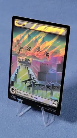 Surge Foil TMNT Full Art Swamp Land Magic the Gathering Mtg 307 NM A - Image 1