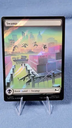Surge Foil TMNT Full Art Swamp Land Magic the Gathering Mtg 307 NM A - Image 2
