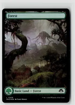 MTG Modern Horizons 3 Forest (308) Full Art Foil x4 NM Land - Image 1