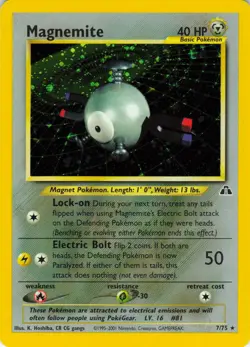 Magnemite - Holo - 7/75 Neo Discovery - Pokemon TCG - 2001 - Image 1