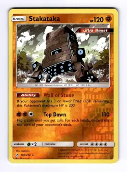 Stakataka SM - Unbroken Bonds #106 (2019) Reverse Holo NM Pokemon - Image 1