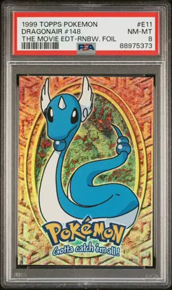 1999 TOPPS Pokemon Movie Edition DRAGONAIR Rainbow Foil E11 PSA 8 - Image 1