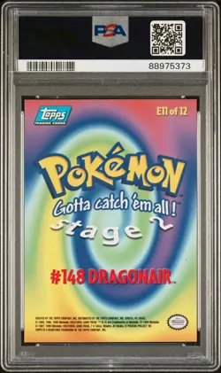 1999 TOPPS Pokemon Movie Edition DRAGONAIR Rainbow Foil E11 PSA 8 - Image 2