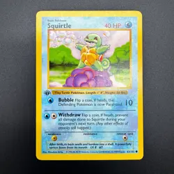 Pokemon TCG Squirtle 63/102 Base Set 1st First Edition Shadowless 1999 WOTC - Image 1