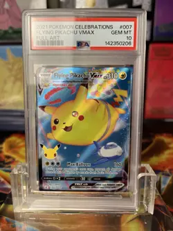 Pokemon PSA 10 Flying Pikachu Vmax Celebrations 007/025 - Image 1