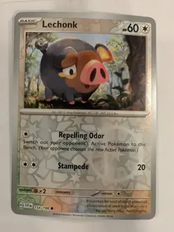 Lechonk 154/198 Scarlet & Violet Base Set Pokemon Reverse Holo Foil Nice! - Image 1