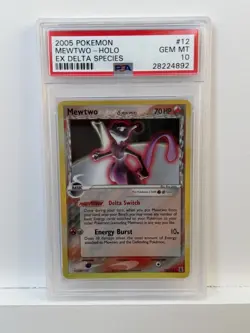 2005 Pokemon Mewtwo EX Delta Species Holo Rare #12 PSA 10 - Image 1