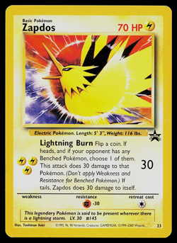 Pokemon Zapdos WoTC Promo 1999 #23 Black Star - Image 1