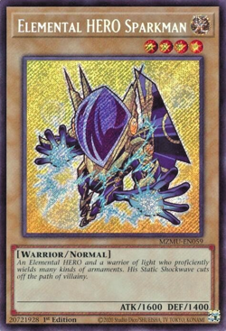 Yugioh TCG - Elemental Hero Sparkman (Chibi) - Secret Rare - NM/M - Image 1