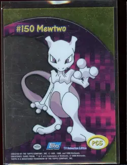 Mewtwo PC5 150 Ex Topps TV Animation Edition Plastic Clear Card Pokemon - Image 2