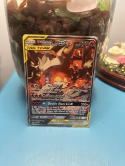 Pokemon Reshiram & Charizard GX TAG TEAM Holo SM201 Pokemon TCG Card Stock - Image 1