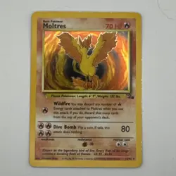 Pokemon Moltres Fossil 12/62 Holo Rare 70HP Wizards 1999 Card English - Image 1