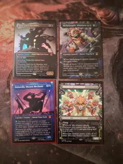 Mtg Ninja Turtles Lot Of 4. Dark Leo And Shredder Shadow Foil. Triceraton Don - Image 1