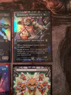 Mtg Ninja Turtles Lot Of 4. Dark Leo And Shredder Shadow Foil. Triceraton Don - Image 4