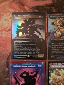 Mtg Ninja Turtles Lot Of 4. Dark Leo And Shredder Shadow Foil. Triceraton Don - Image 5
