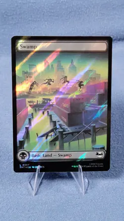 Surge Foil TMNT Full Art Swamp Land Magic the Gathering Mtg 307 NM B - Image 2