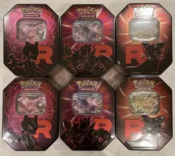 6 x Pokemon TCG Team Rocket Tins - Mewtwo - Nidoking & Persian New & Sealed - Image 1
