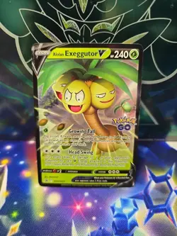 Pokemon TCG Alolan Exeggutor V Sword & Shield SWSH225 Holo Black Star Promo - Image 1