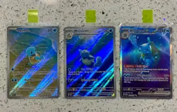 God Pack! Blastoise ex 200/165 Wartortle 171/165 Squirtle 170/165 Pokemon 151 NM - Image 2