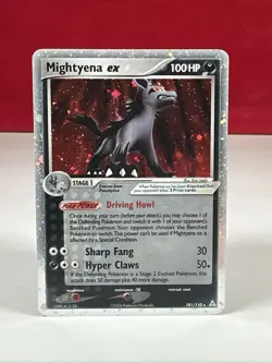 2006 Pokemon TCG Mightyena ex Ultra Rare Holon Phantoms 101/110 LP EX+ - Image 1