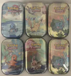 6 x Pokemon Kanto Friends Mini Tins - Brand New Factory & Sealed 2025 Reprint - Image 1