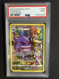 Pokemon Gengar TG06/TG30 Full Art Holo Lost Origin Trainer Gallery PSA 9 - Image 1