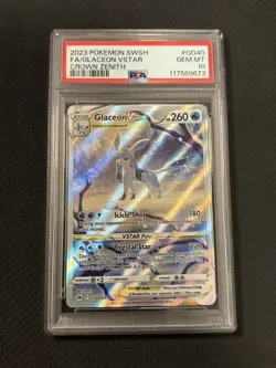 PSA 10 Pokemon TCG Crown Zenith Glaceon V STAR GG40/GG70 Gem Mint - Image 1