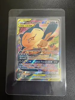 EEVEE & SNORLAX GX Tag Team Black Star Promo SM169 NM Pokemon Card 2019 - Image 4