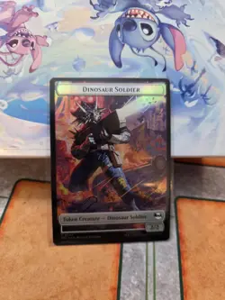 FOIL COPY // DINOSAUR SOLDIER TOKEN mtg NM Teenage Mutant Ninja Turtles - Image 2