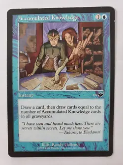 MTG Magic The Gathering Card Accumulated Knowledge Instant Blue Nemesis 2000 - Image 1