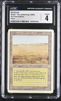 CGC 4 Savannah 1994 Revised Edition Magic: The Gathering HP - Image 1