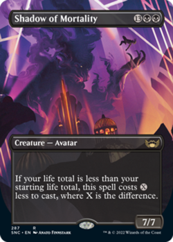MTG Shadow of Mortality - Foil - Borderless, Streets of New Capenna, Moderately - Image 1