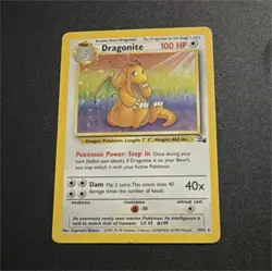 Pokemon Dragonite Fossil 4/62 Holo Rare 100 HP Stage 2 Unlimited Card 1999 - Image 1