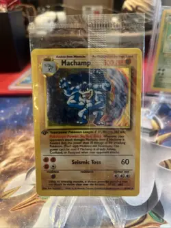 Pokemon TCG Machamp 1st Edition Holo 8/102 Rare Factory Sealed Holographic ! - Image 1