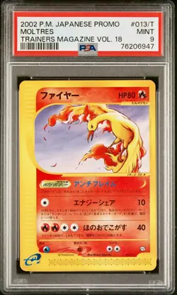 PSA 9 - Moltres 013/T Trainer Magazine Vol. 18 - Pokemon - Image 1