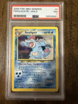 Pokemon Feraligatr Neo Genesis #5/111 Holo Rare PSA 7 120 HP Ken Sugimori - Image 1