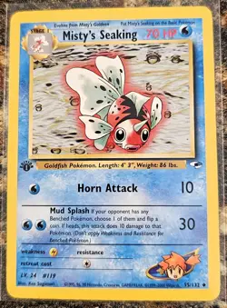 Pokemon 2000 Gym Heroes 1st Edition Misty's Seaking 55 NM or Better - Image 1
