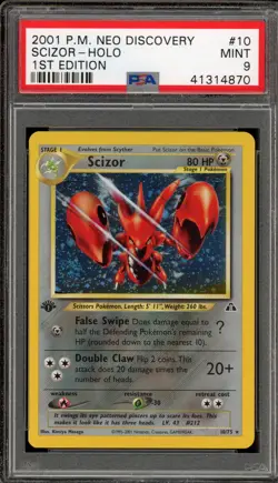 Pokemon Scizor Neo Discovery 1st Edition Holo Rare #10 PSA 9 Mint - Image 1