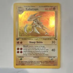 Pokemon TCG Kabutops Fossil 1st Edition 9/62 60 HP Holo Rare English Card - Image 1