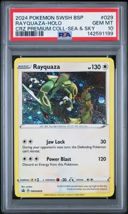 2024 POKEMON SWSH BLACK STAR PROMO #029 RAYQUAZA-HOLO PSA 10 - Image 1