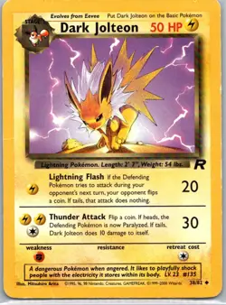 Pokemon TCG Dark Jolteon 38/82 Team Rocket HP - Image 1