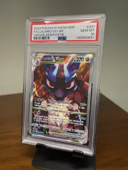 2023 POKEMON SWSH BLACK STAR PROMO #291 FULL ART/LUCARIO VSTAR PSA 10 - Image 1
